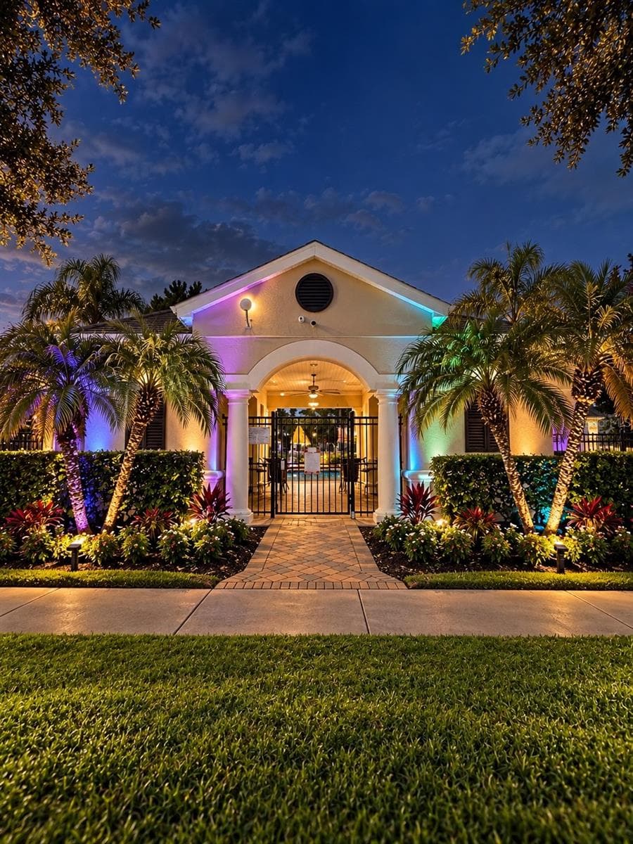 pool entry night - 2520 GLENRISE PL, WESLEY CHAPEL