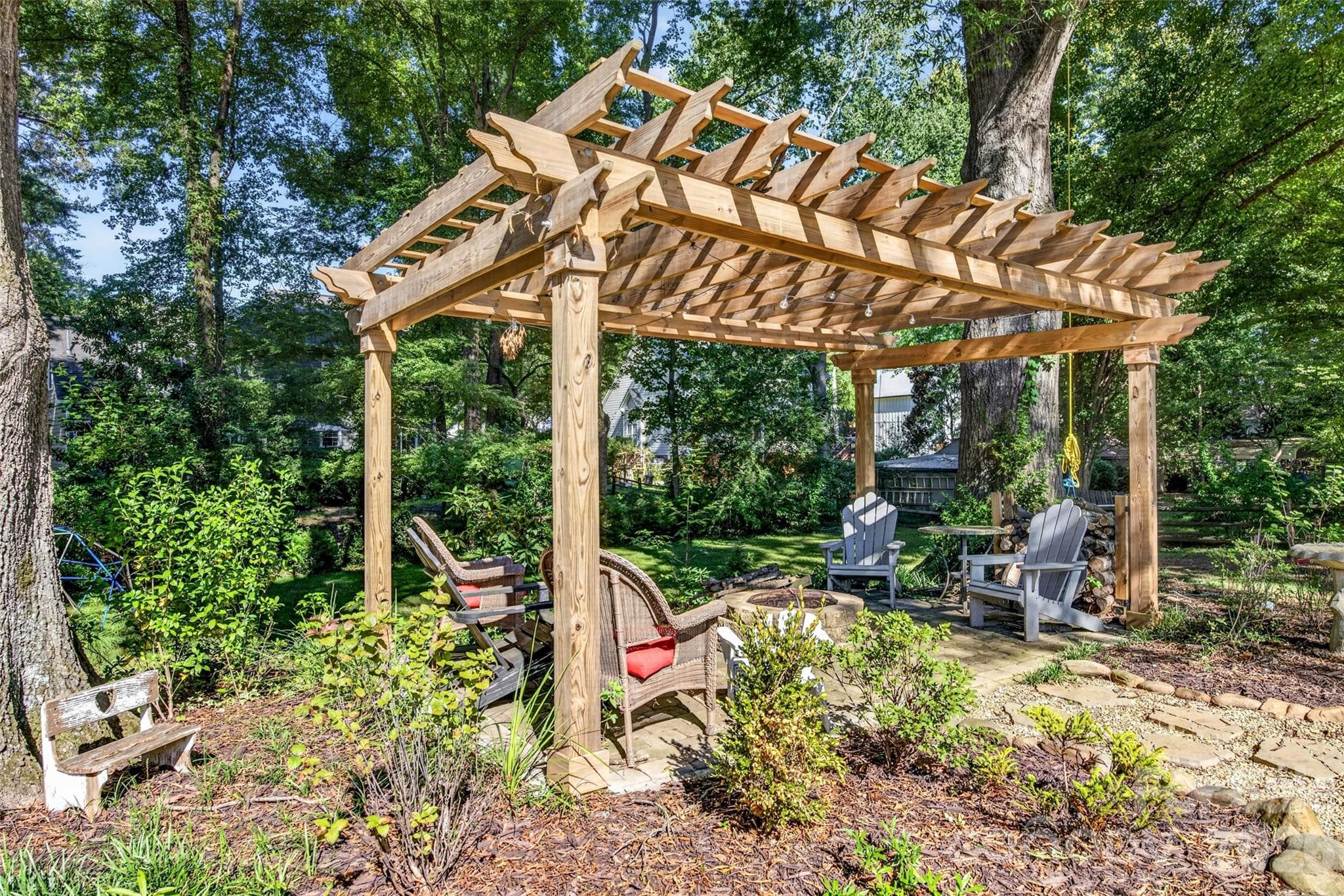 Firepit and gazebo area - 19916 Floral Lane, Cornelius
