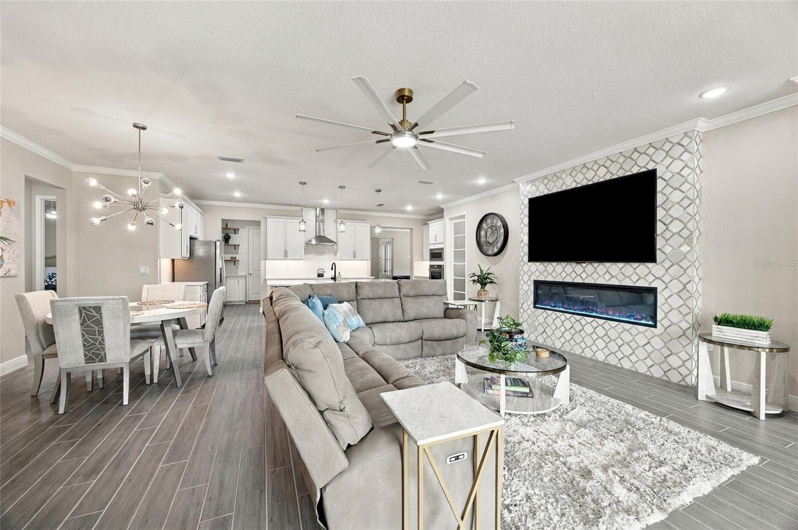 FElectric Fireplace, 85" TV on a Marble Surround - 7449 SEA MANATEE ST, PARRISH