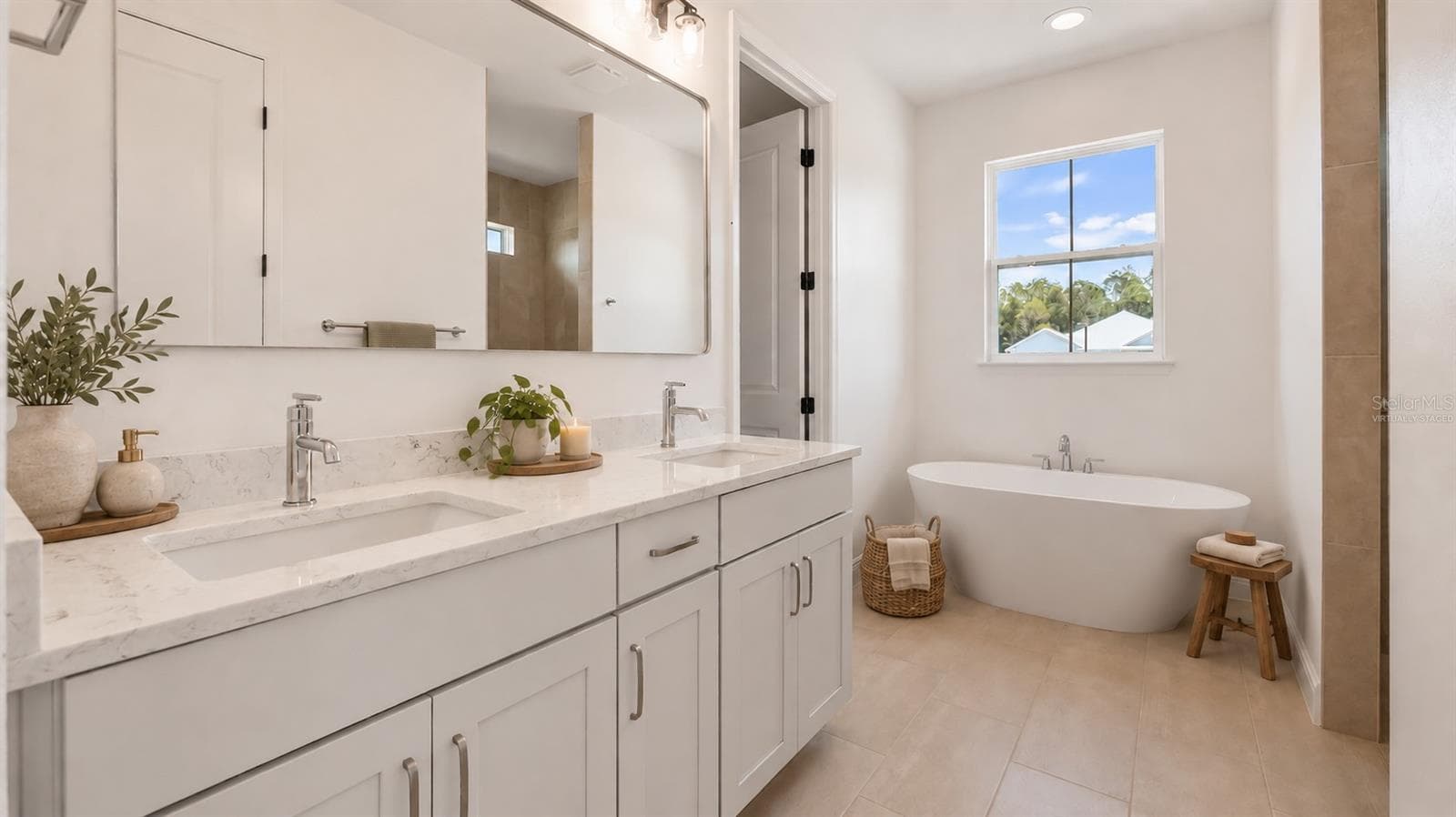 Primary bath virtually staged - 10720 PHILIPS LANDING CT, WEBSTER