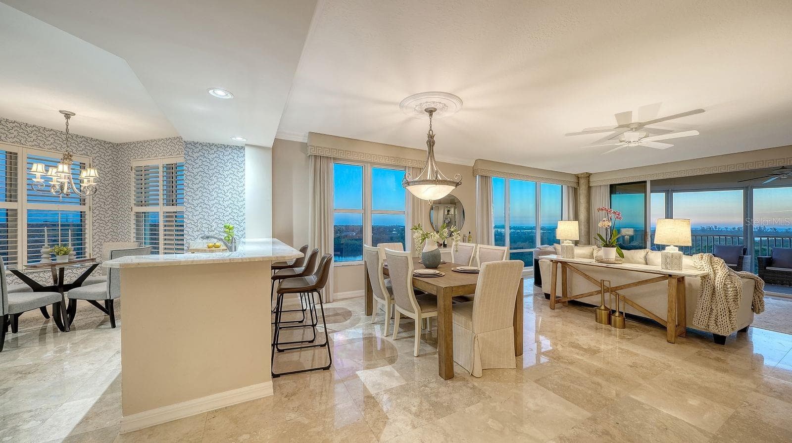 Breakfast bar, eat-in-kitchen, dining and living area - 385 NORTH POINT RD #701, OSPREY