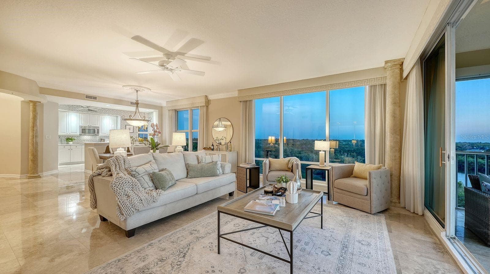 Living, dining & kitchen views - 385 NORTH POINT RD #701, OSPREY
