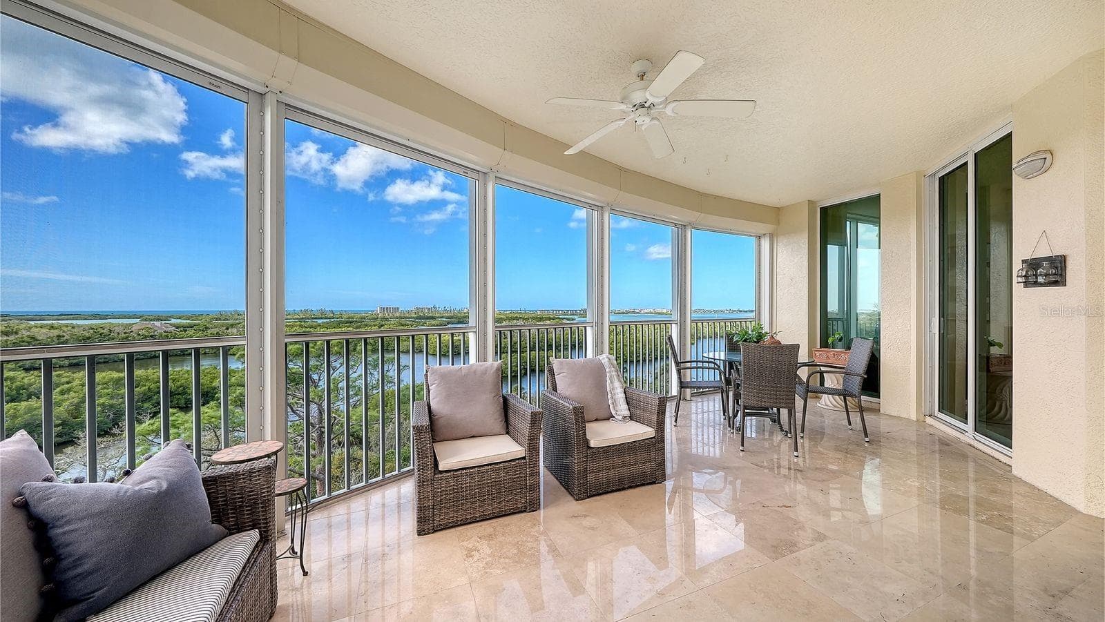 Spcious lanai with marble flooring - 385 NORTH POINT RD #701, OSPREY