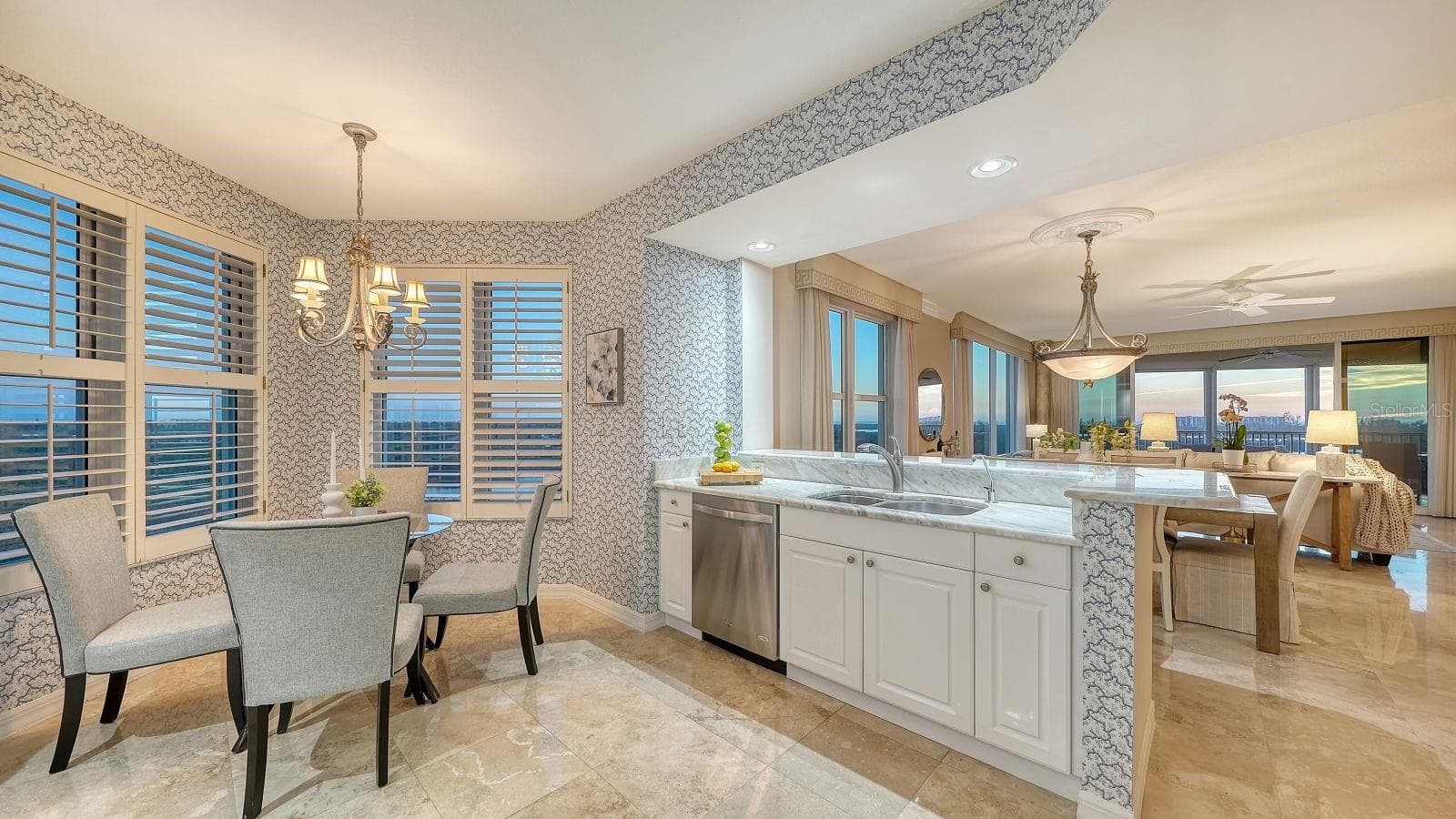 Kitchen with water views - 385 NORTH POINT RD #701, OSPREY