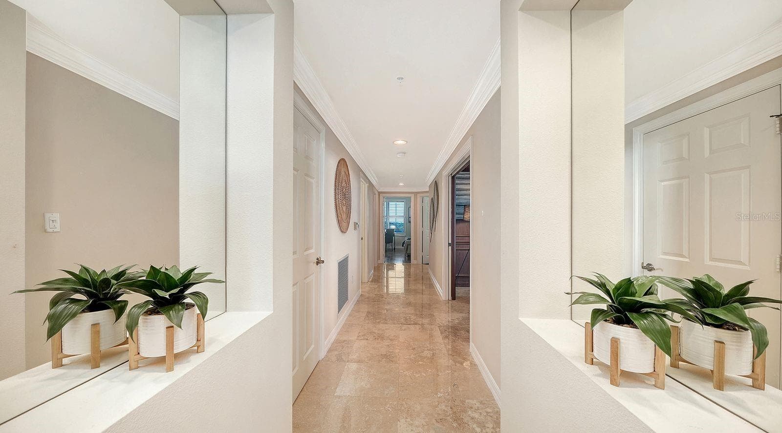 Hallway from living area to den and 2 bedrooms/baths/laundry - 385 NORTH POINT RD #701, OSPREY