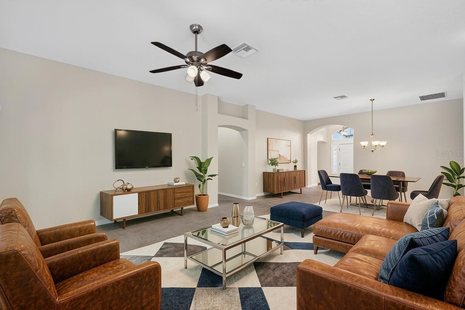 Living and Dining Rooms - Virtually Staged - 3376 MAYFLOWER LOOP, THE VILLAGES