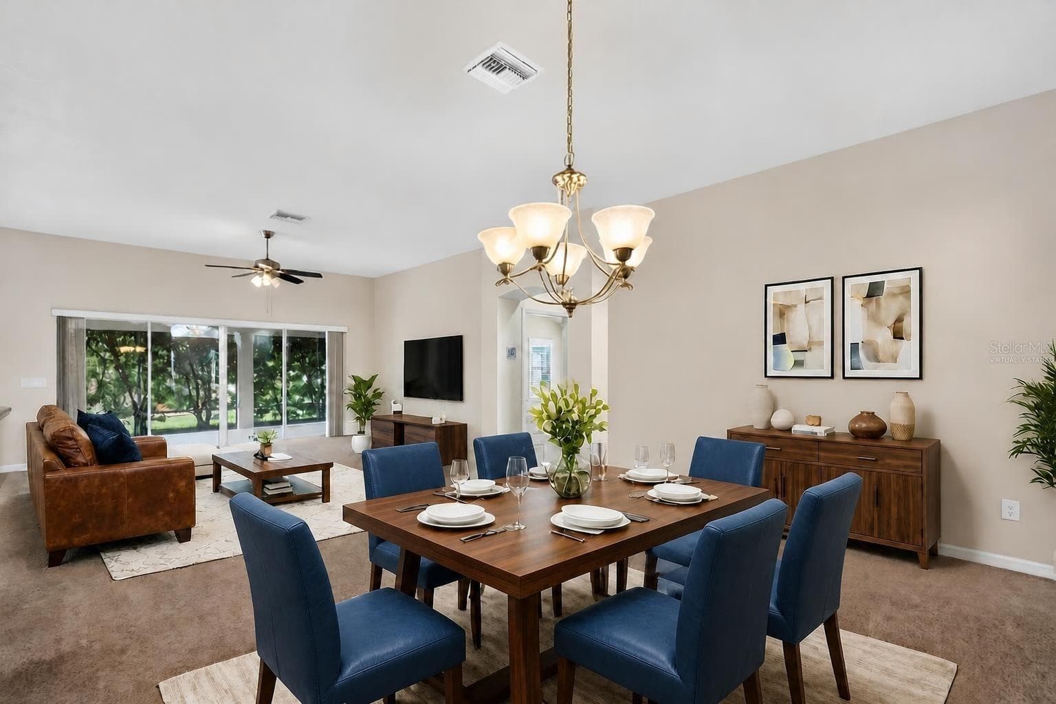 Living and Dining Rooms - Virtually Staged - 3376 MAYFLOWER LOOP, THE VILLAGES
