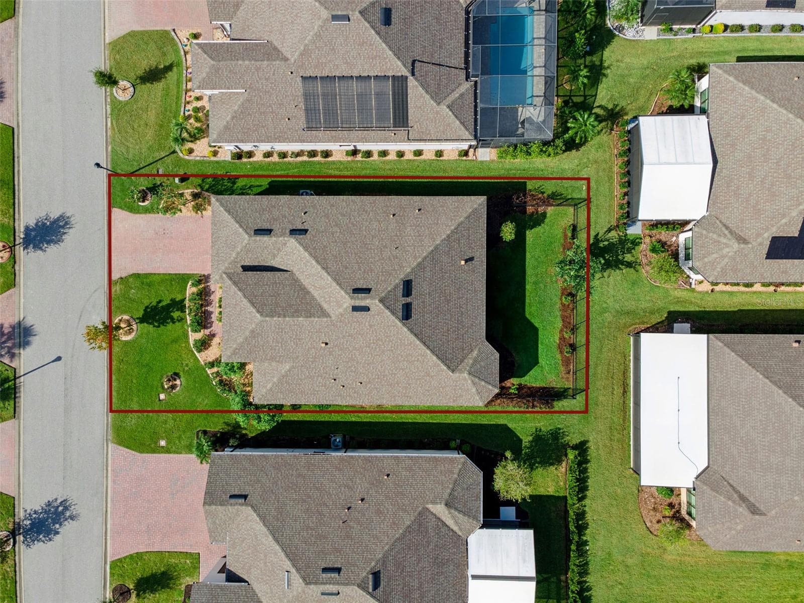 Overhead aerial view of the home and lot in Solivita, Poinciana. - 4108 VIA TOLEDO CT, POINCIANA