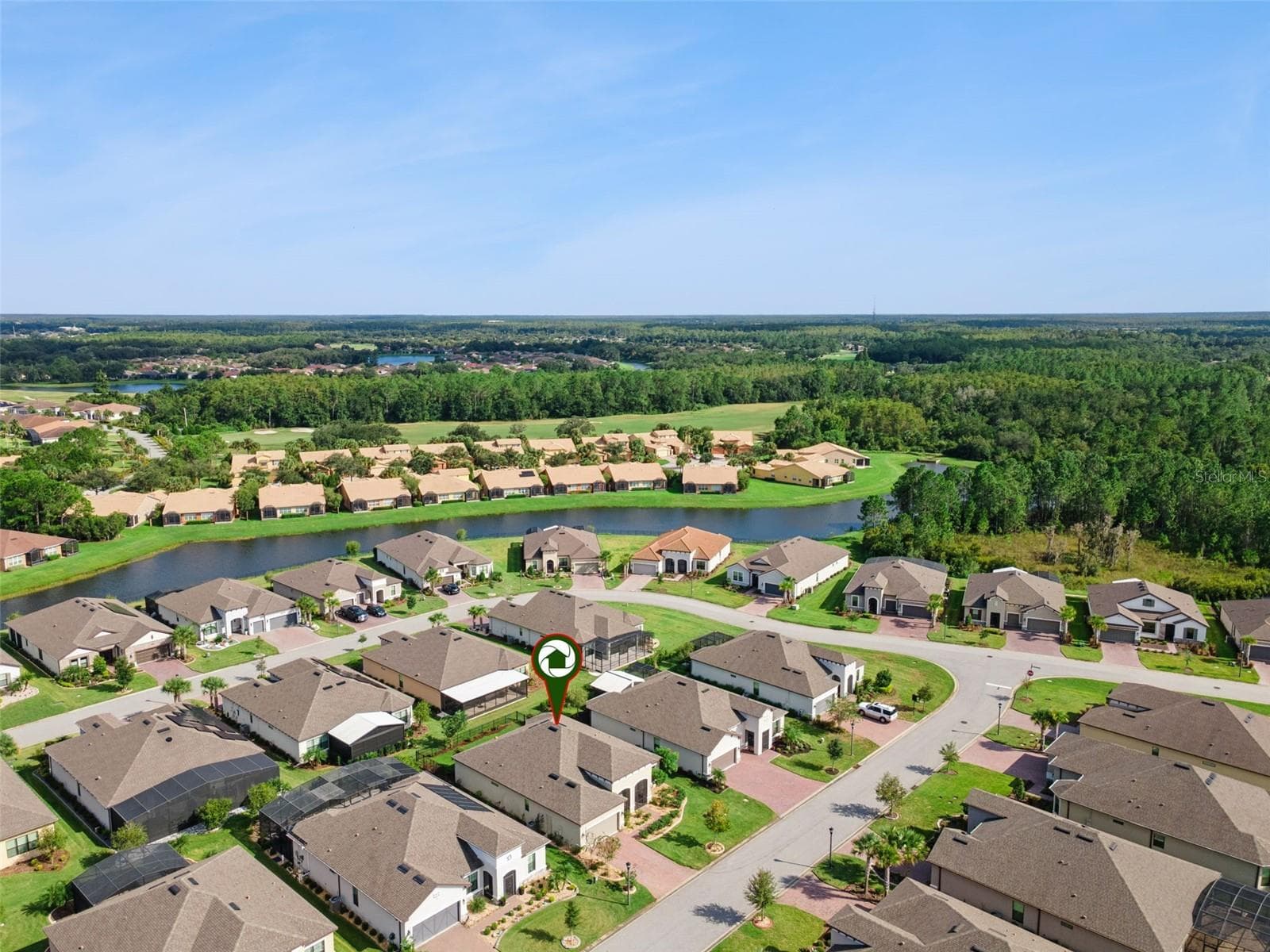 Solivita neighborhood aerial, convenient to Orlando International Airport, Walt Disney World, and major Central Florida highways. - 4108 VIA TOLEDO CT, POINCIANA