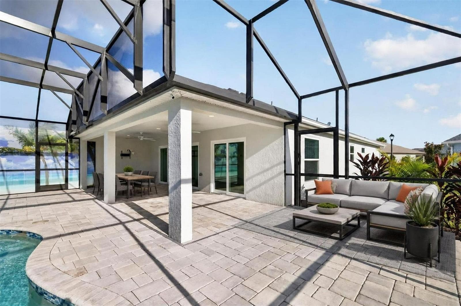 Paver Lanai with Extended BirdcageVirtually Staged - 6996 DWIGHT DR, THE VILLAGES