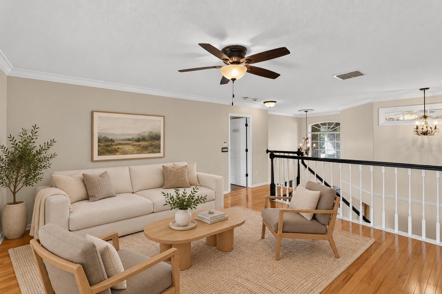 Virtually staged: Loft overlooking the stair landing. - 2109 WEMBLEY PL, OVIEDO