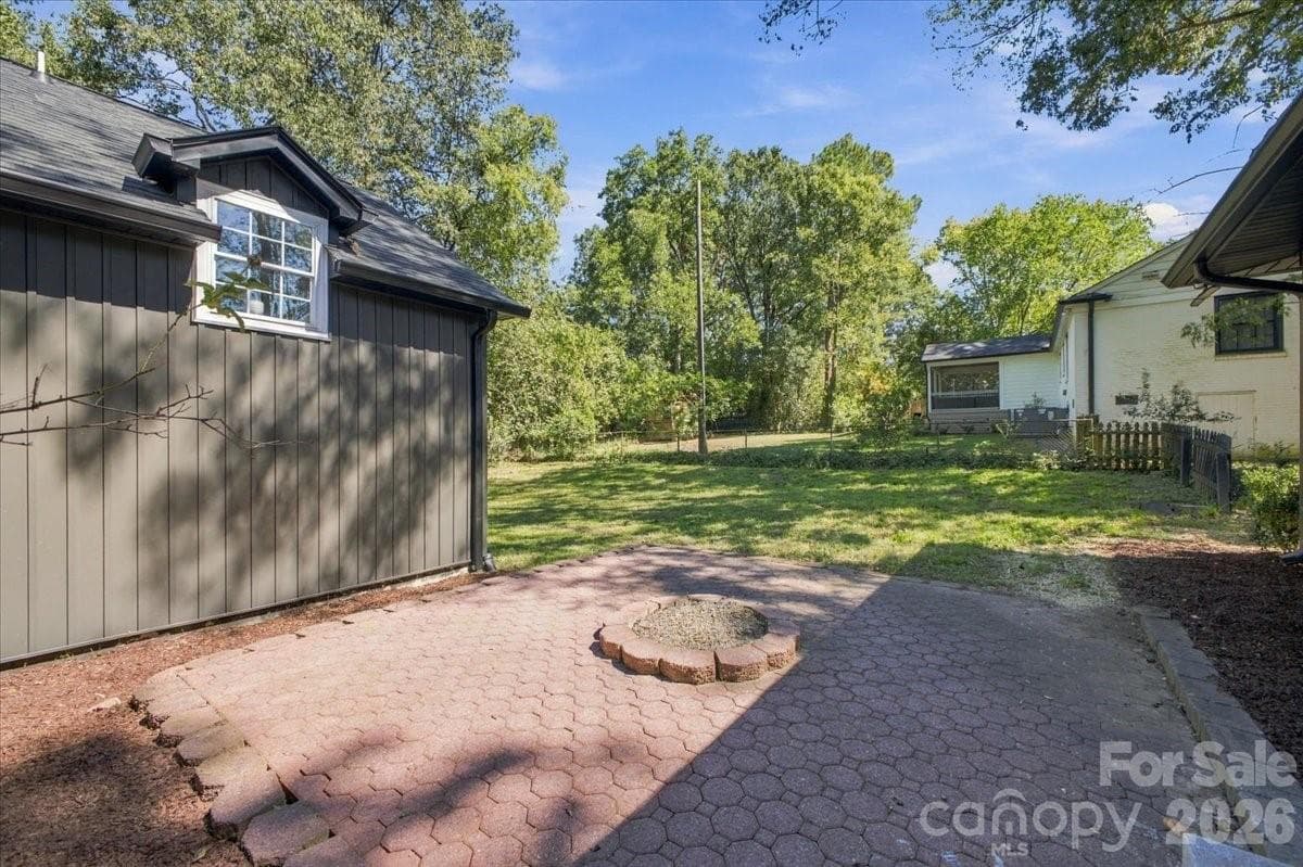 Outdoor patio and firepit - 3301 Archdale Drive, Charlotte