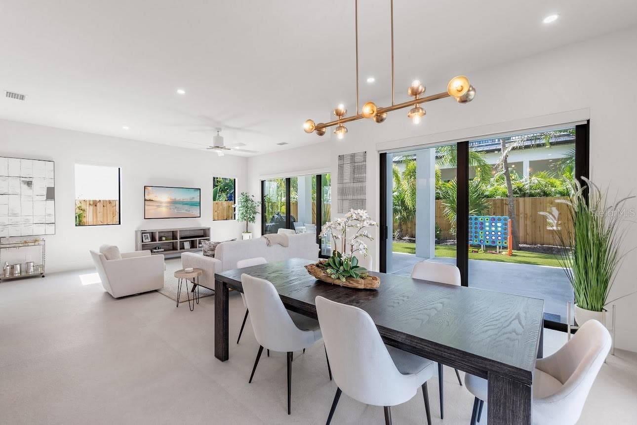 Kitchen, Living, Dining - 2425 TEMPLE ST, SARASOTA