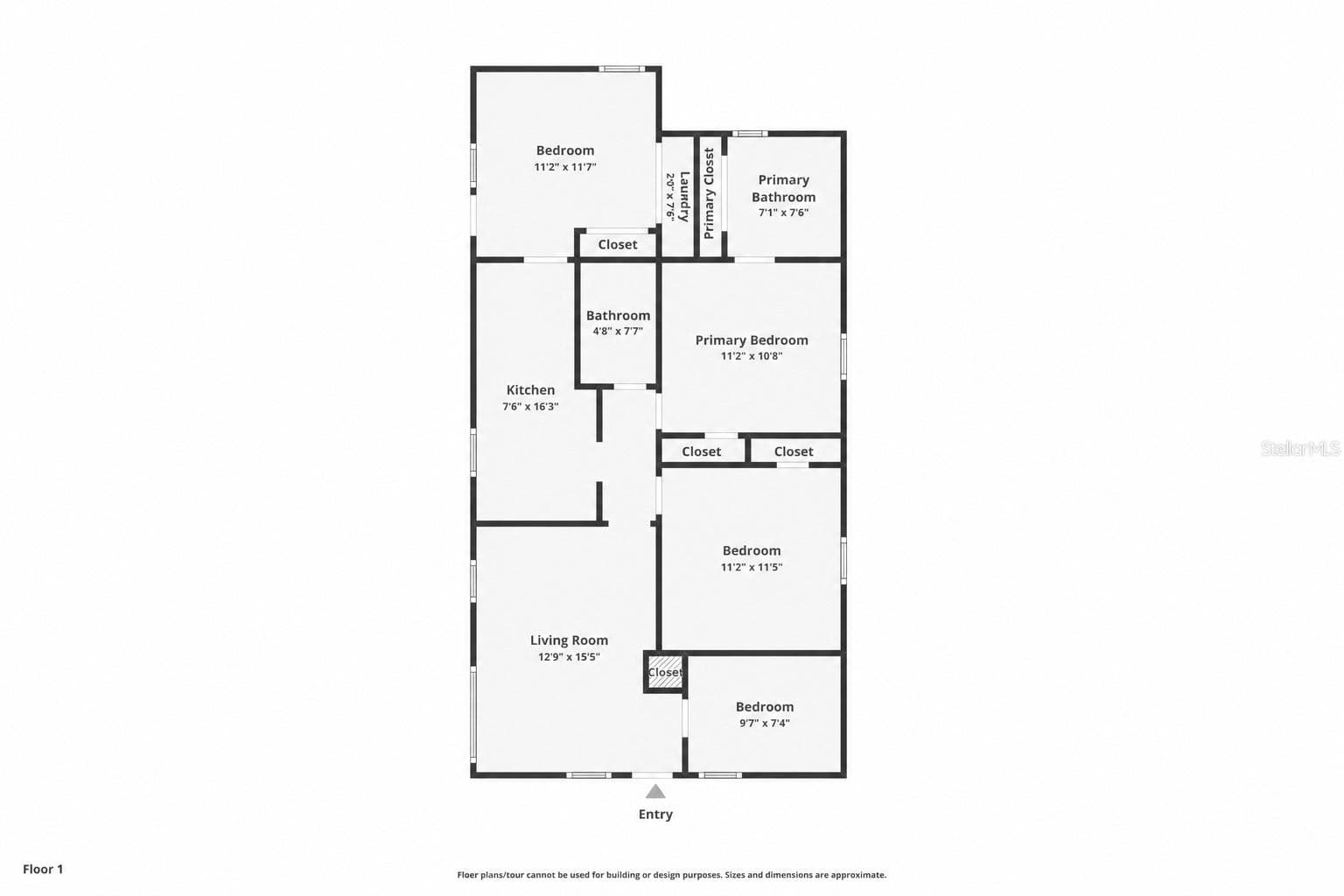 front home 2D layout - 1751 29TH AVE N, ST PETERSBURG