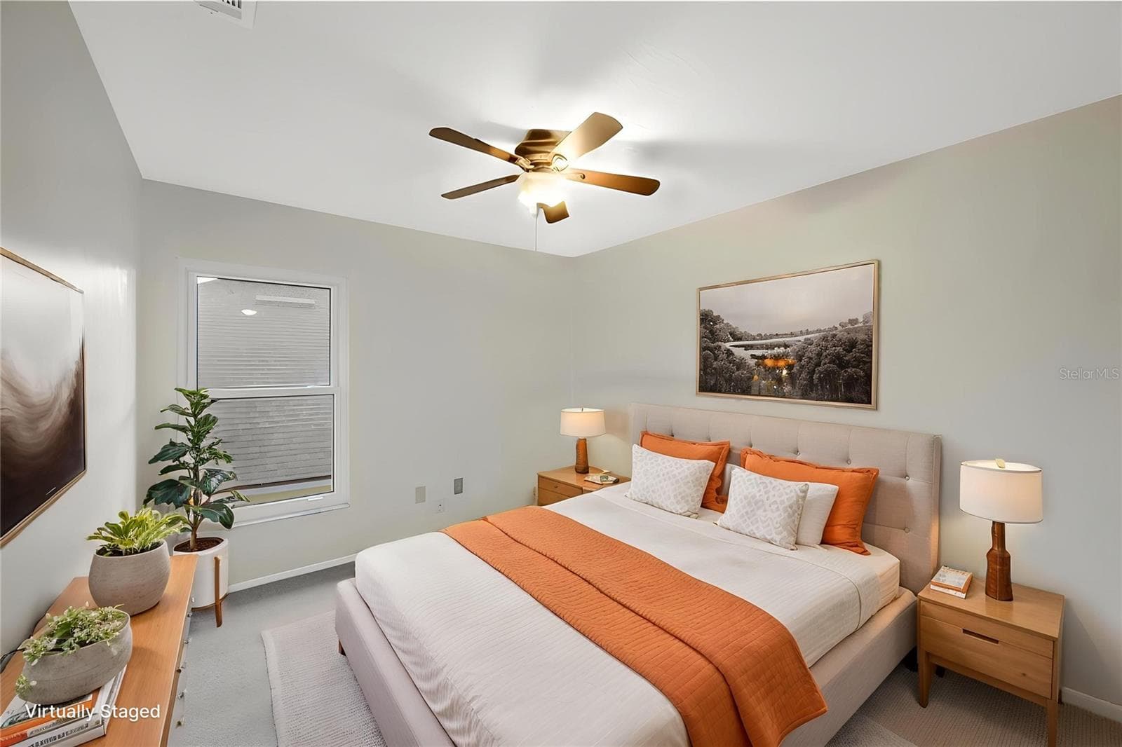 Bedroom #3 has a walk-in closet, Updated carpet in 2023 and a ceiling fan. - 1418 SHELL FLOWER DR, BRANDON