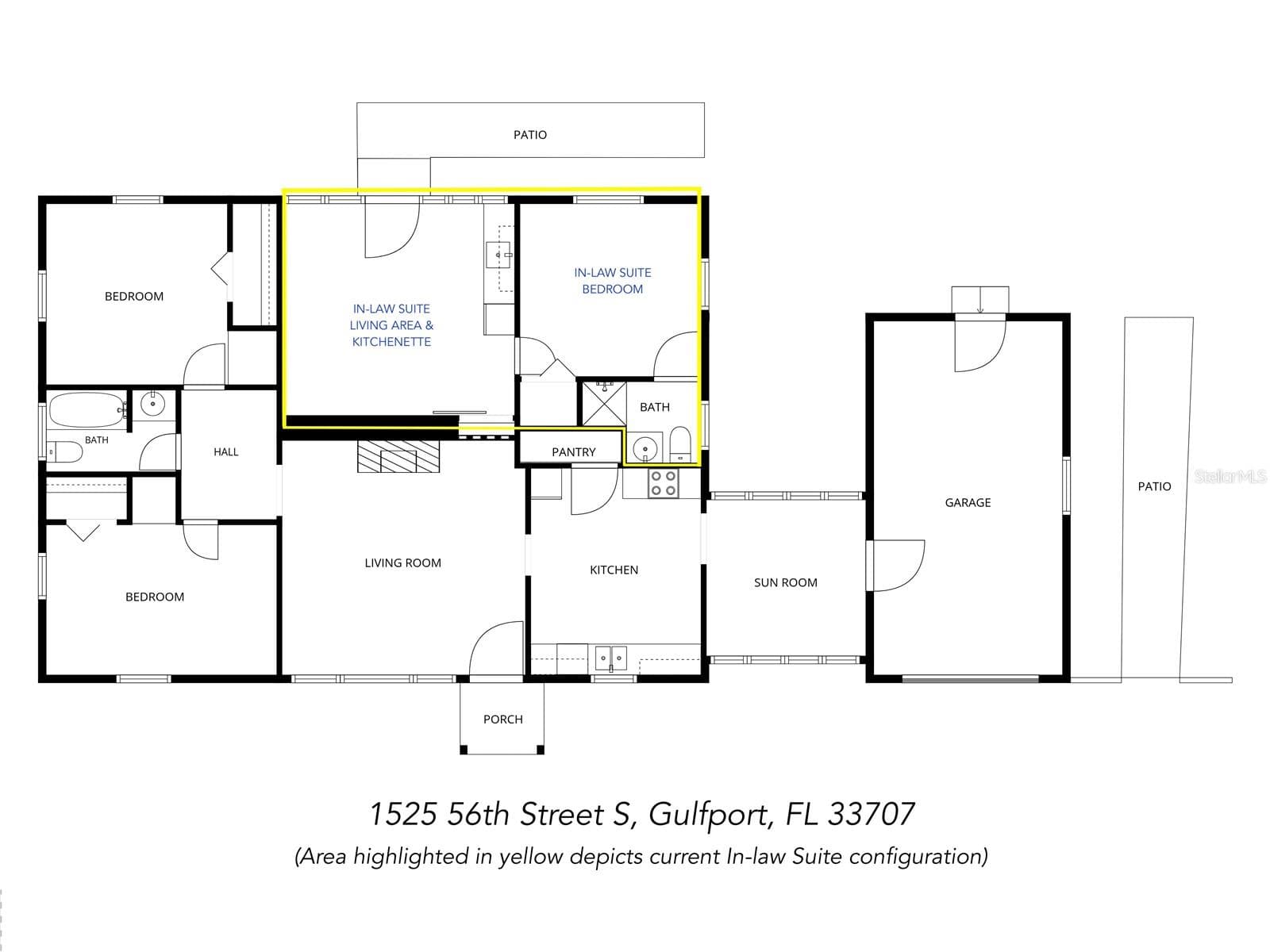 Floorplan (showing current in-law suite configuration) - 1525 56TH ST S, GULFPORT
