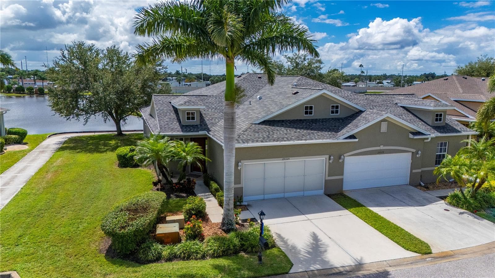 Aerial view - large side yard has spacious feeling - 24024 BUCKINGHAM WAY, PORT CHARLOTTE