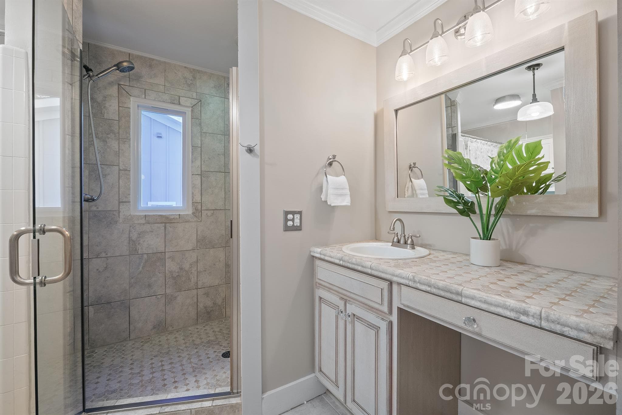 Walk in shower with dual heads - 20919 Island Forest Drive, Cornelius