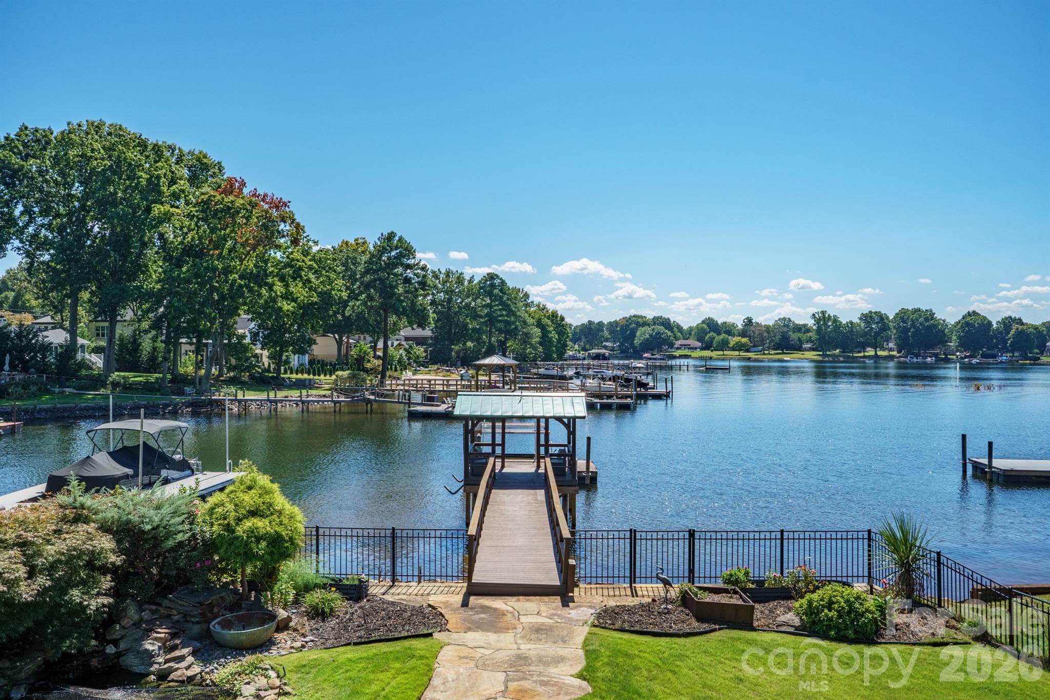 fenced yard and overview of the dock so much more to show but youll have to come see for yourself - 20919 Island Forest Drive, Cornelius