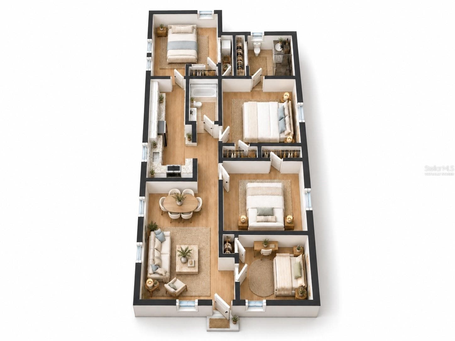 3D virtually staged floor plan for front home - 1751 29TH AVE N, ST PETERSBURG