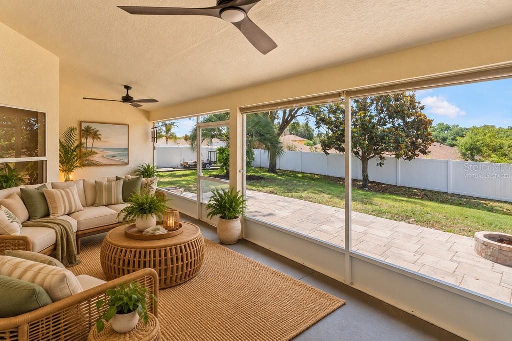 Virtually Staged - Screen patio with roll down shades - 10814 VINEYARD CT, CLERMONT