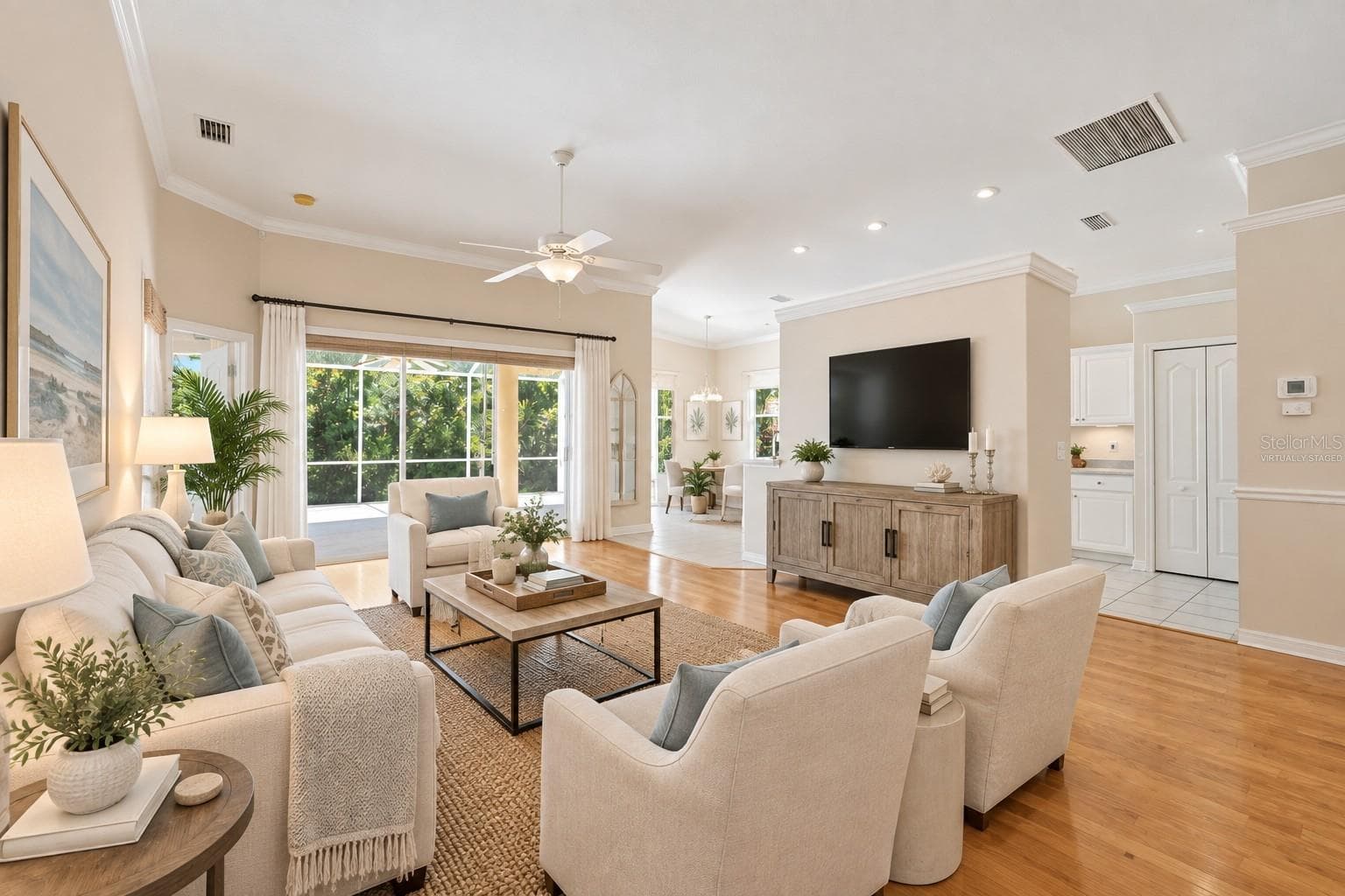 Virtually Staged Living Room - 8492 IDLEWOOD CT, LAKEWOOD RANCH