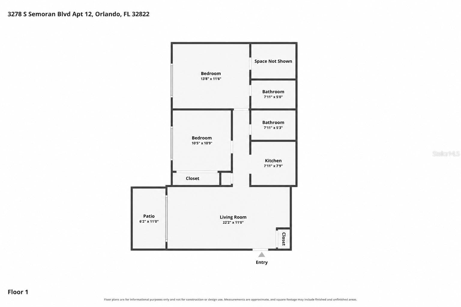 Floor Plan - 3278 S SEMORAN BLVD #12, ORLANDO