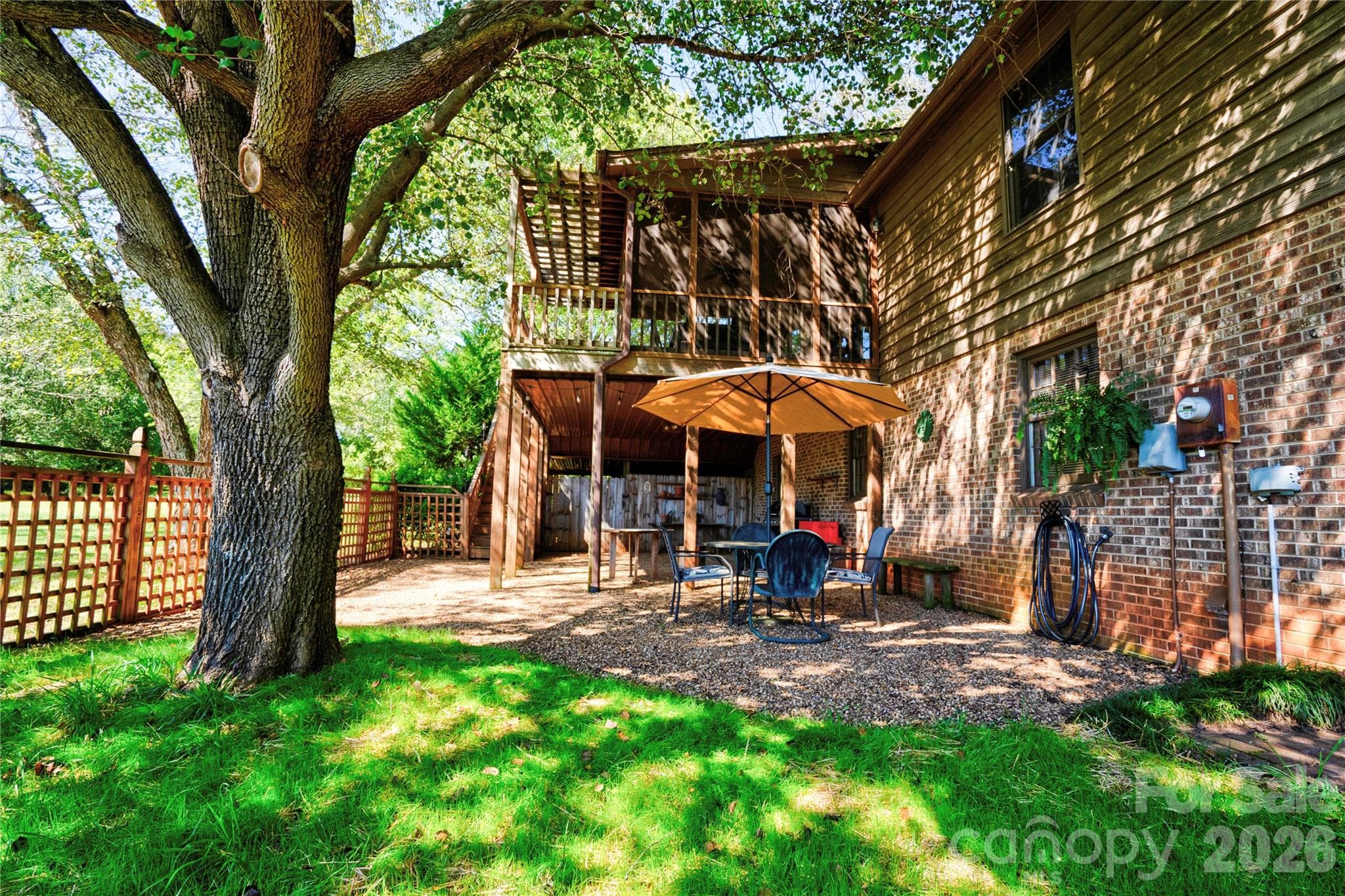 Fenced In Gravel Patio - 225 Hicks Hill Road, Lawndale