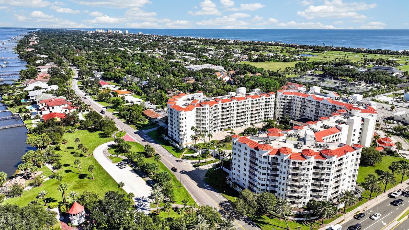 DRONE IMAGES OF BUILDING - 1 JOHN ANDERSON DR #301, ORMOND BEACH