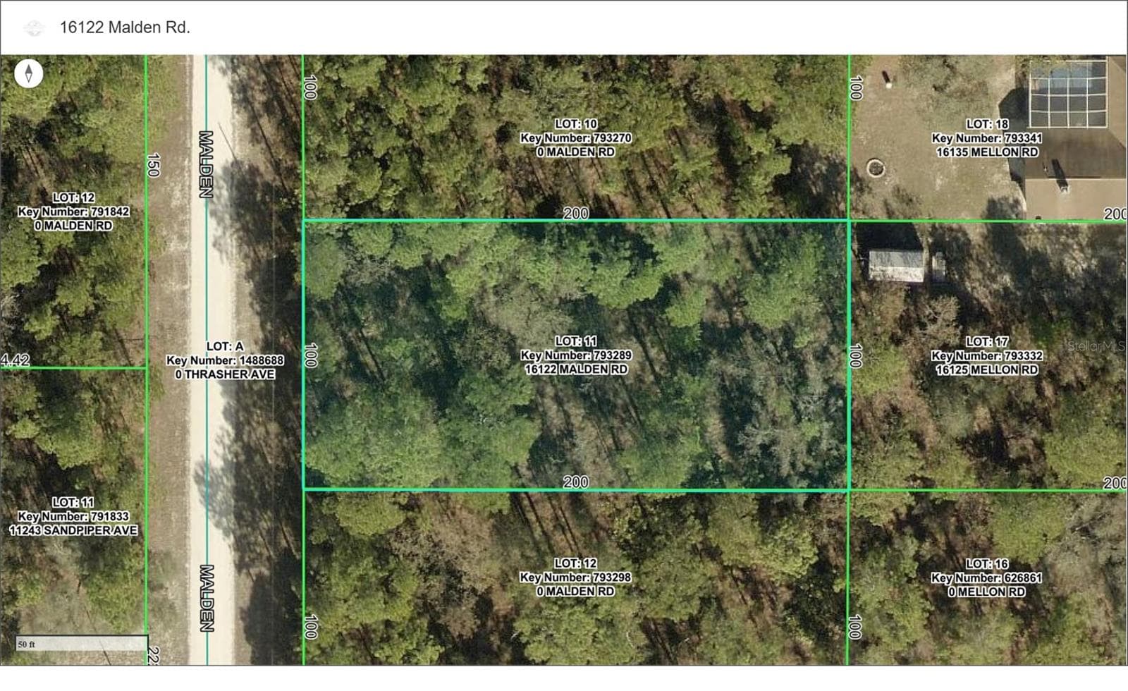 GIS Map - 16122 MALDEN RD, WEEKI WACHEE