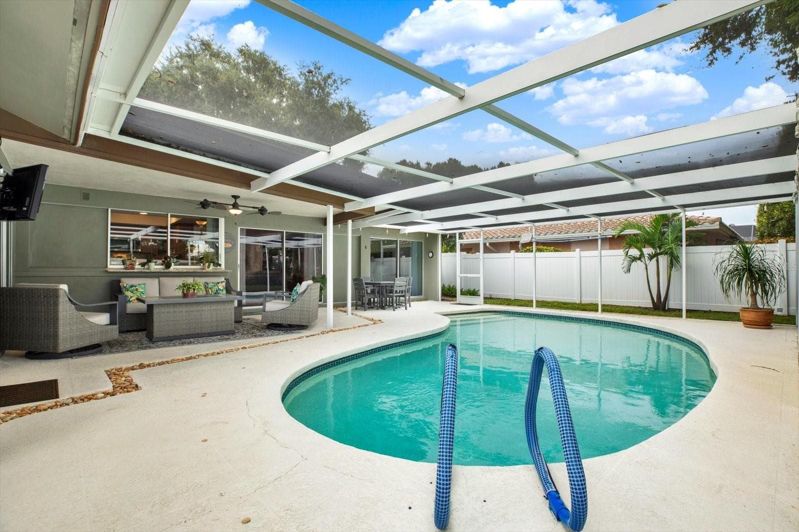 Newly resurfaced pool with new pool heater - 11158 137TH ST N, LARGO