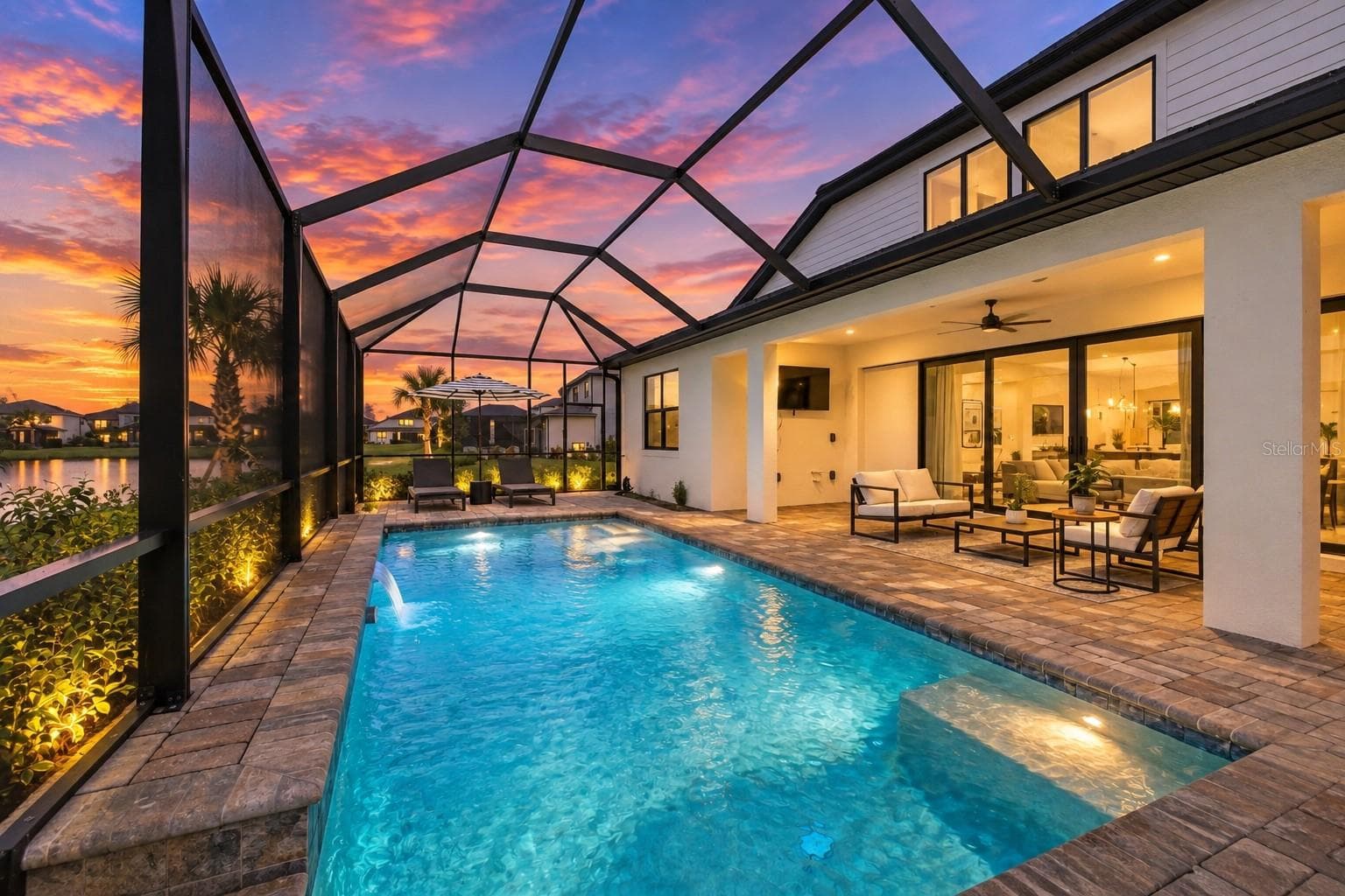 Outdoor Pool Area - 5839 SILVERSIDE PINE CT, LAKEWOOD RANCH