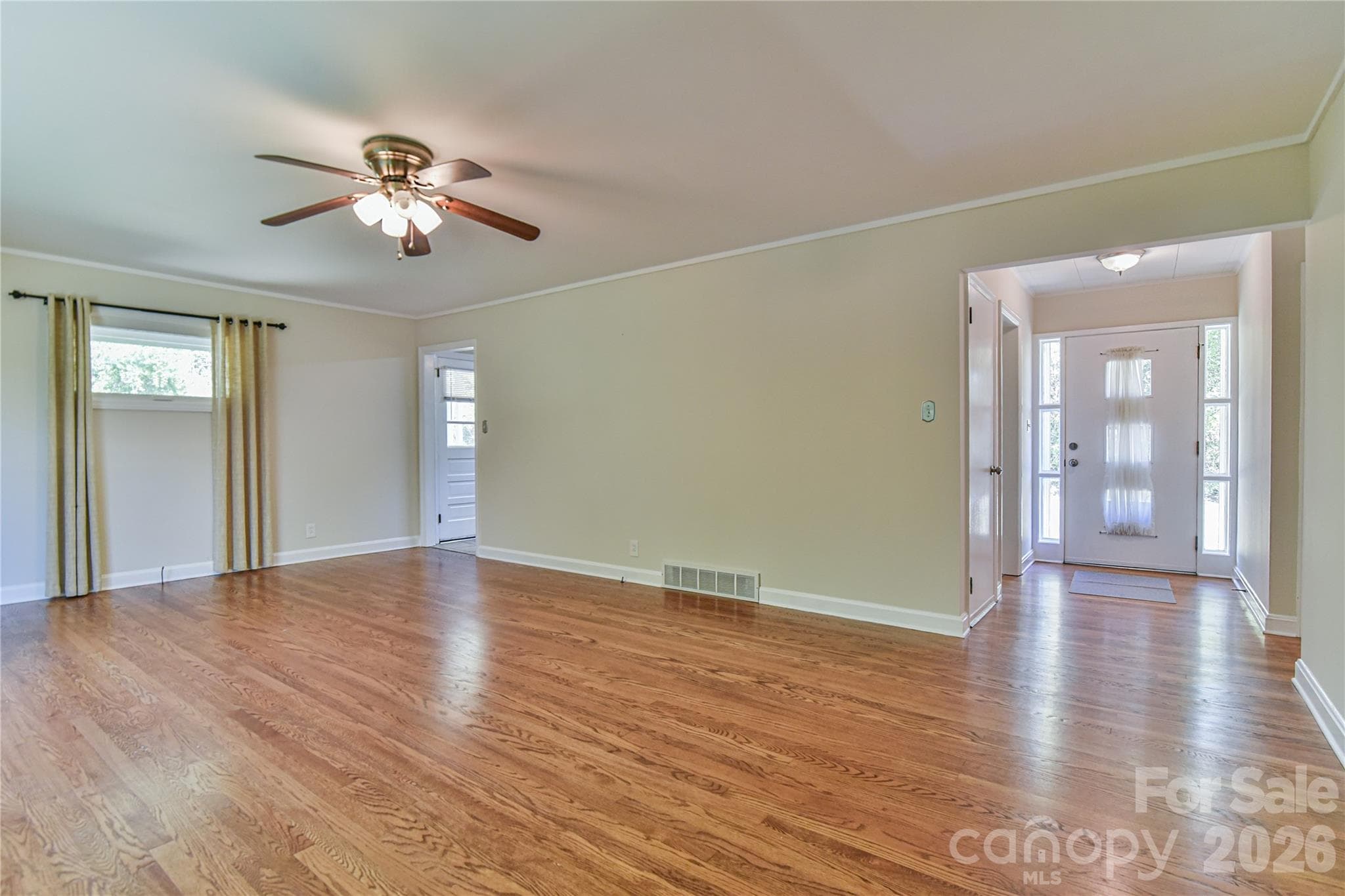 Front Door into Living Room. Note the Beautiful Floors. - 505 Monte Vista Road, Candler