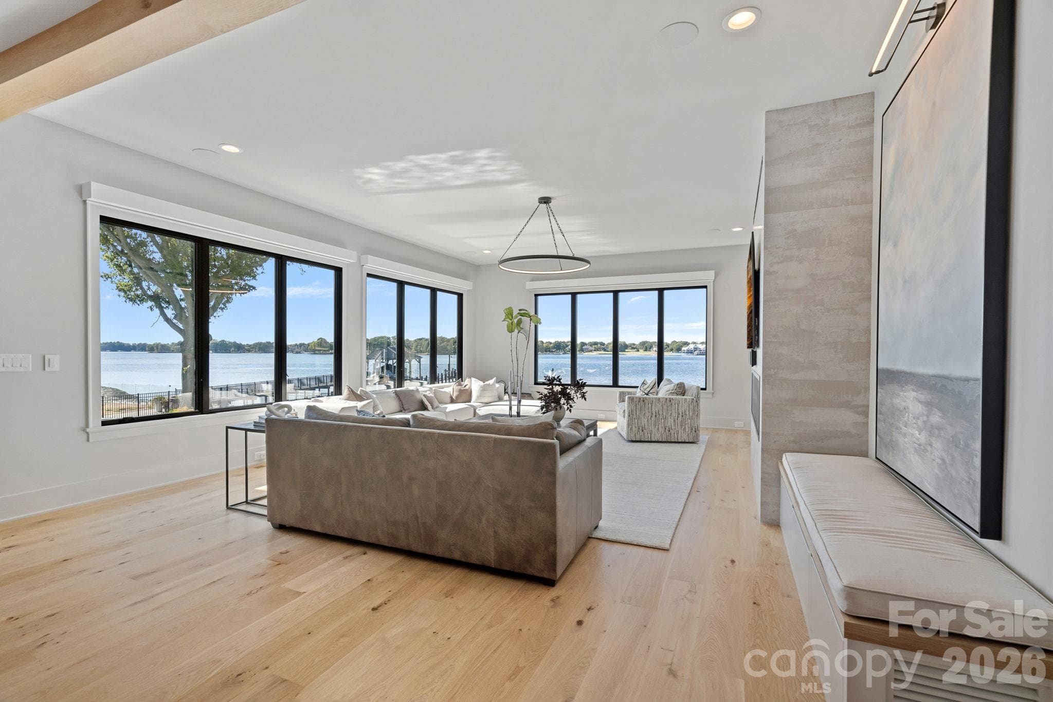 Living Room with Lanai/ Pool & Lake Views - 17811 Largo Place, Cornelius