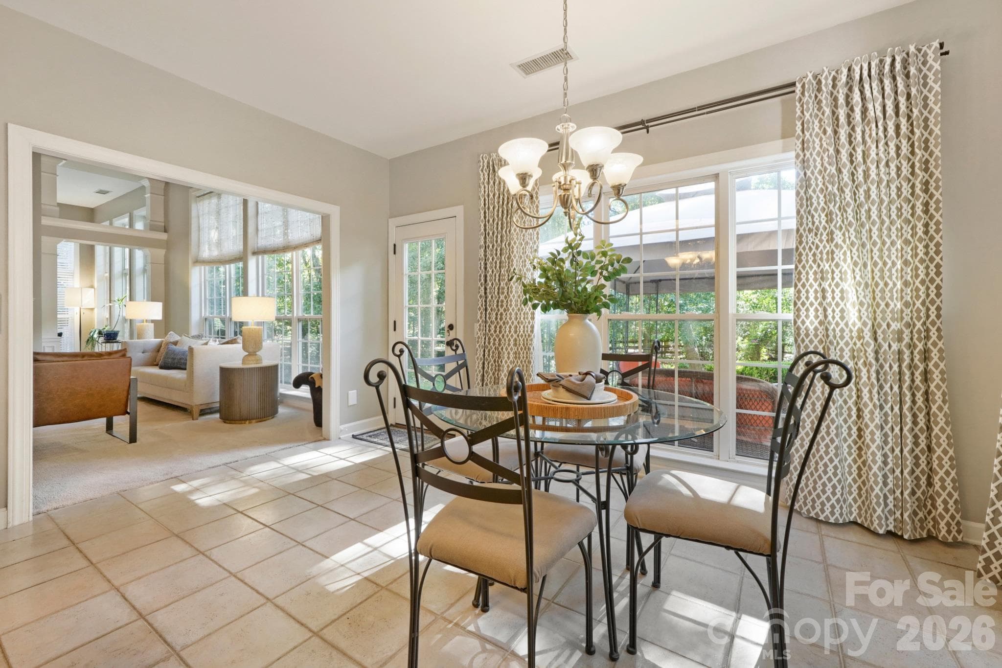 Casual dining area with gorgeous view - 10808 Pomerane Place, Charlotte