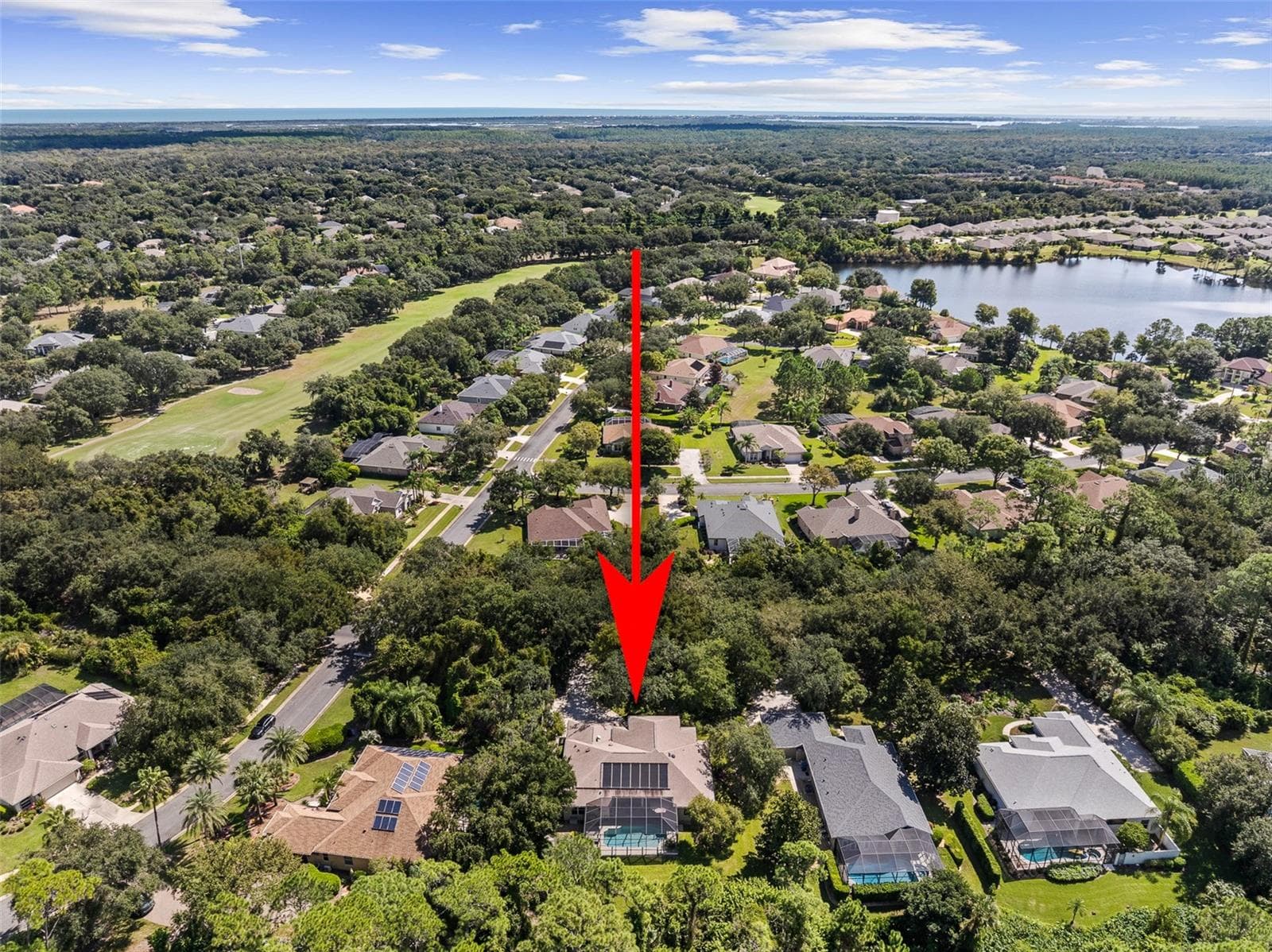 High-Altitude Drone View - 3448 ACOMA DR, ORMOND BEACH