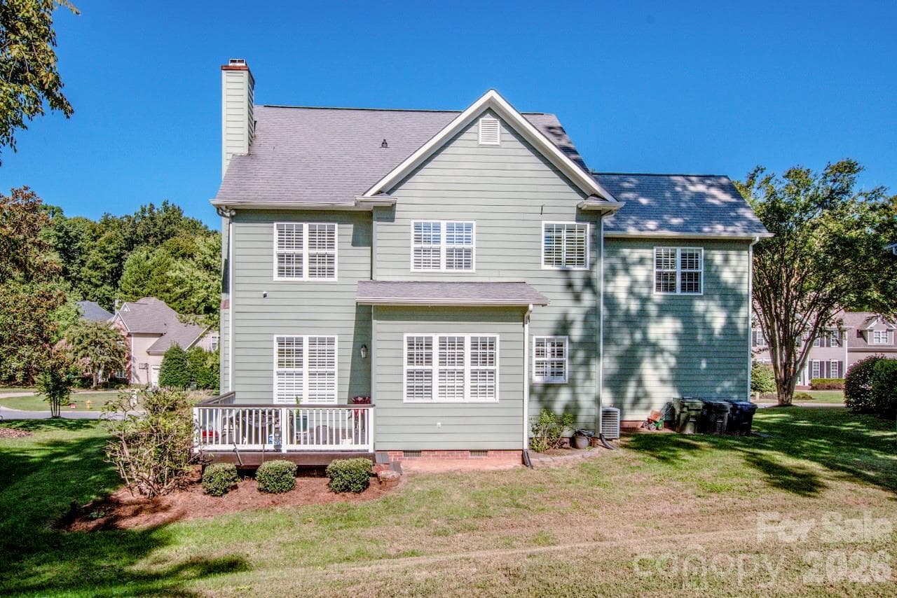 Rear of Home with Deck - 16908 Hampton Crossing Drive, Huntersville