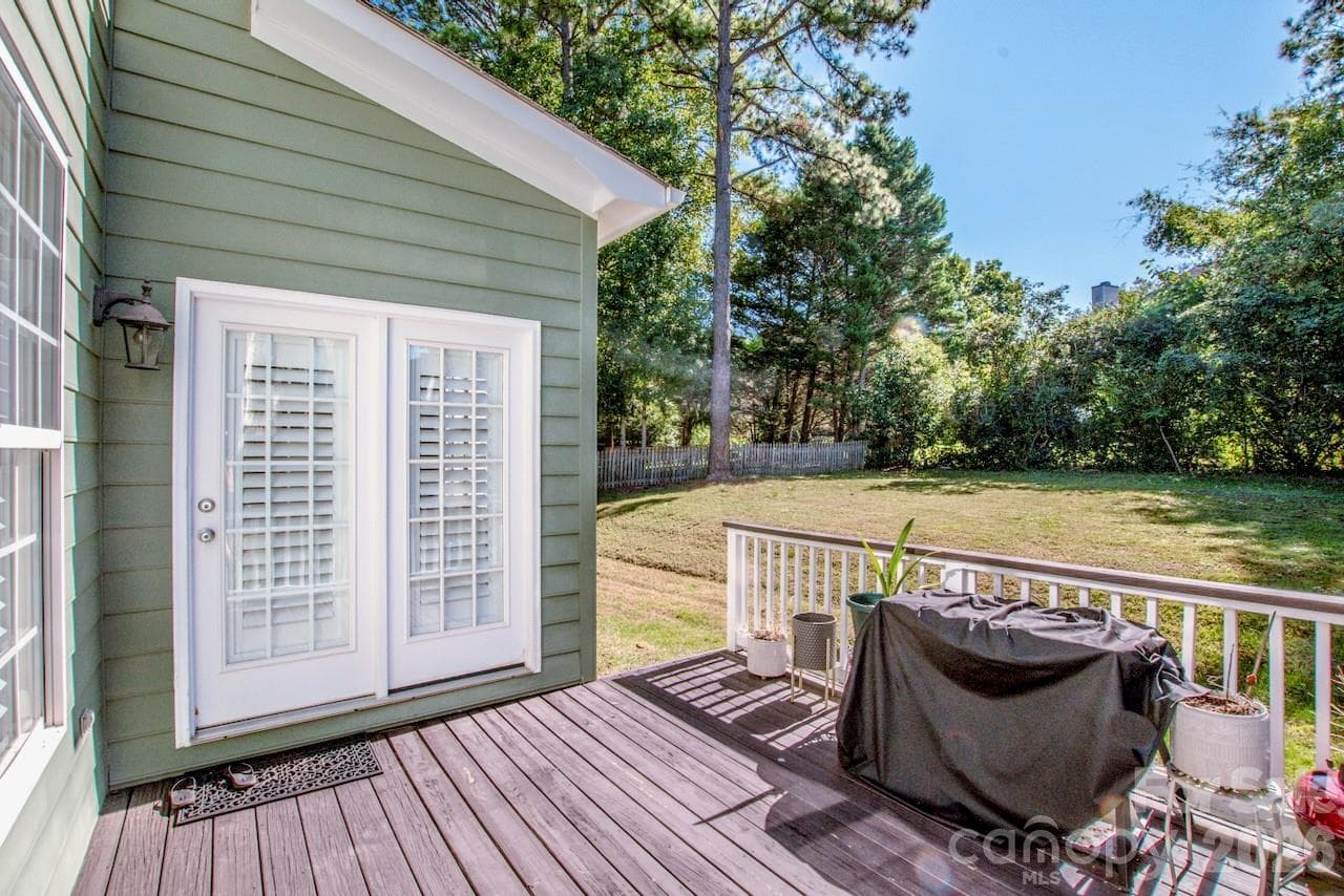 Deck out to yard - 16908 Hampton Crossing Drive, Huntersville