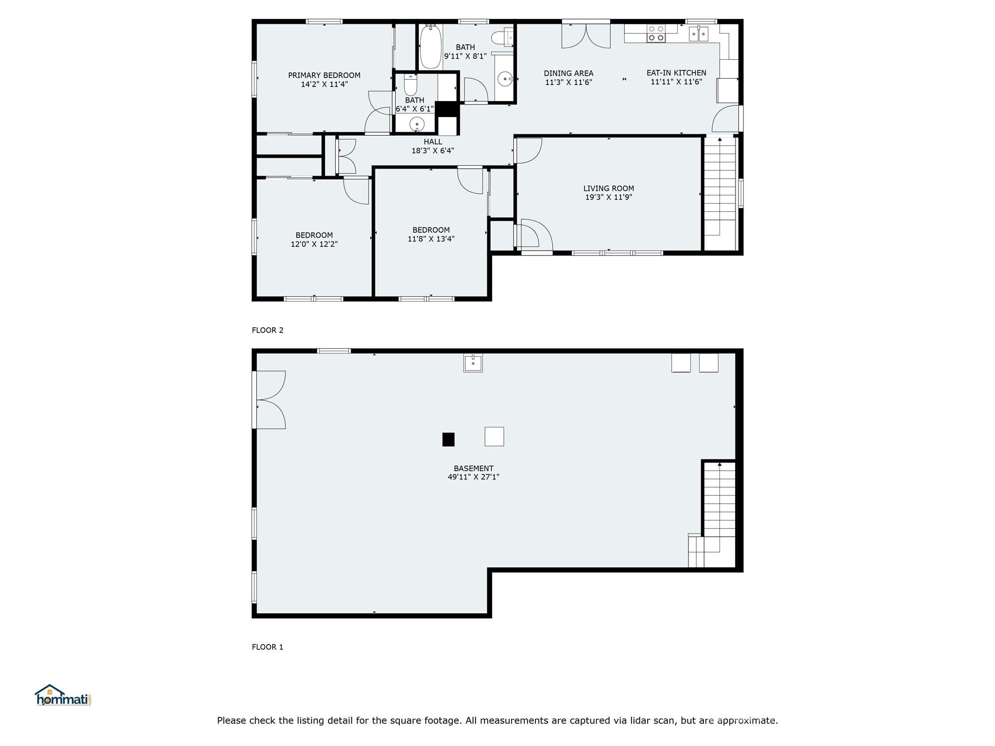 Layout of the main floor and basement - 36984 B&C Carter Road, New London