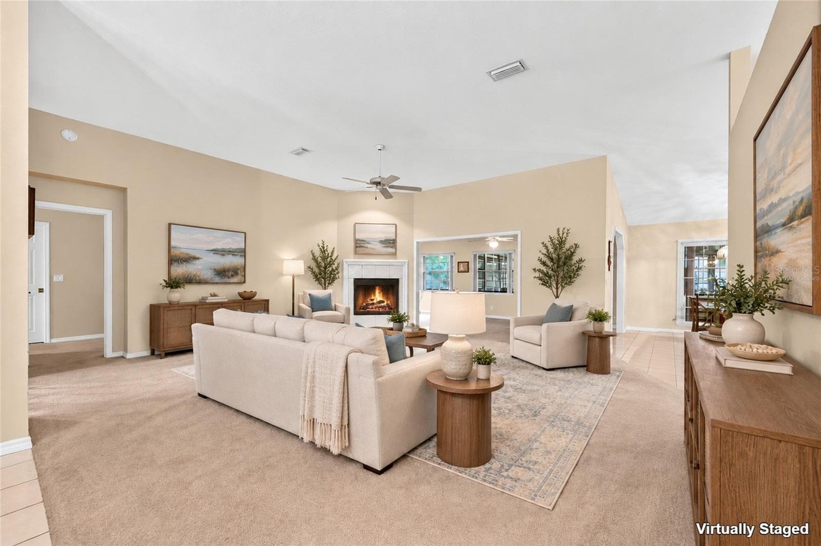 Family Room - Virtually Staged - 3450 SW 52ND TER, OCALA