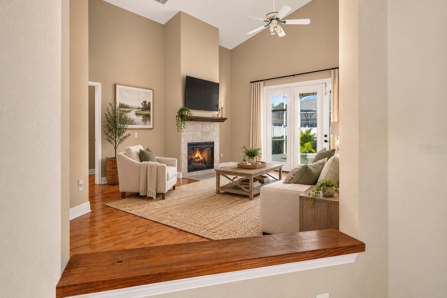Virtually Staged Living Room - 5206 HAWFORD CIR, BELLE ISLE