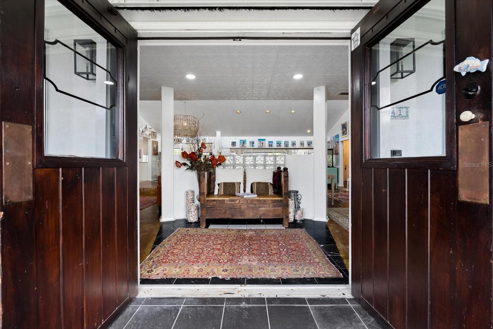 Solid wood antique front doors - 1741 STANFORD LN, SARASOTA