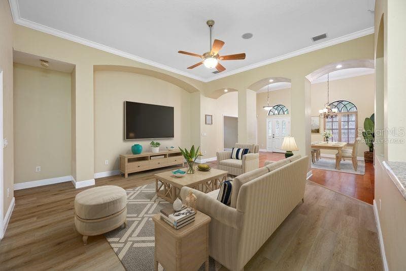 Virtually Staged Great Room - 114 IRWIN ST E, SAFETY HARBOR
