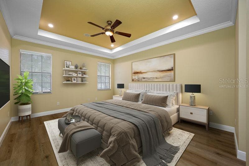 Virtually Staged Primary Bedroom - 114 IRWIN ST E, SAFETY HARBOR