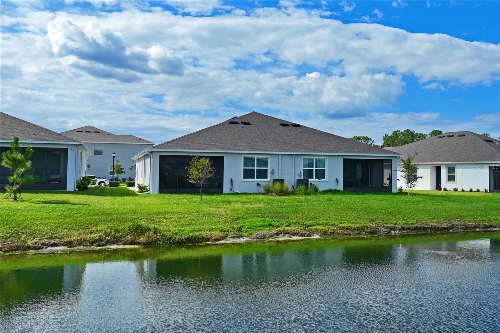 View of backyard from pond - 8580 BOLD CYPRESS LN, WESLEY CHAPEL