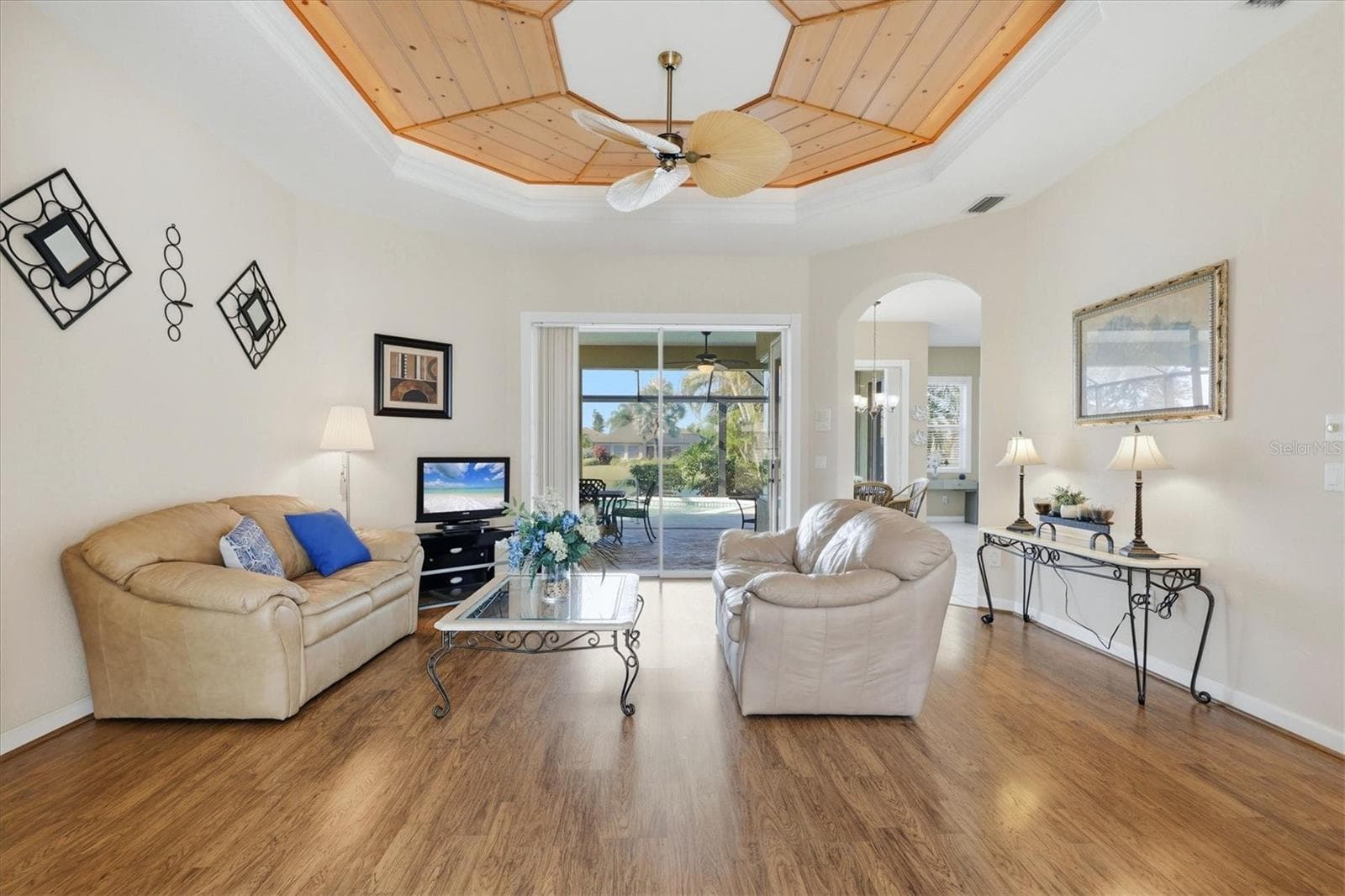 Living Room with accent ceiling & lighting - 3200 BAY RIDGE WAY, PORT CHARLOTTE