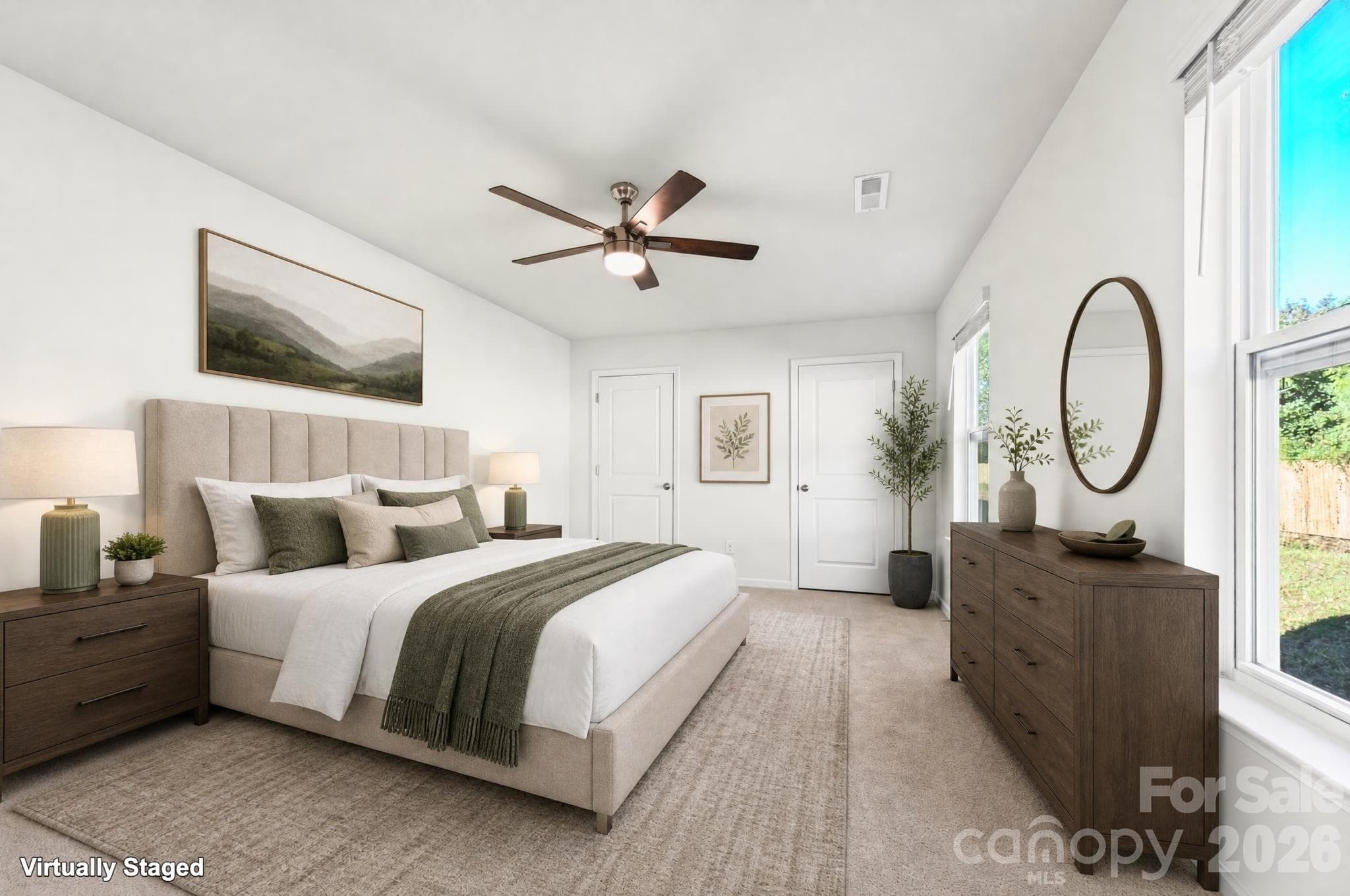 Digitally Staged Primary Bedroom - 15 Virginia Commons Drive, Arden