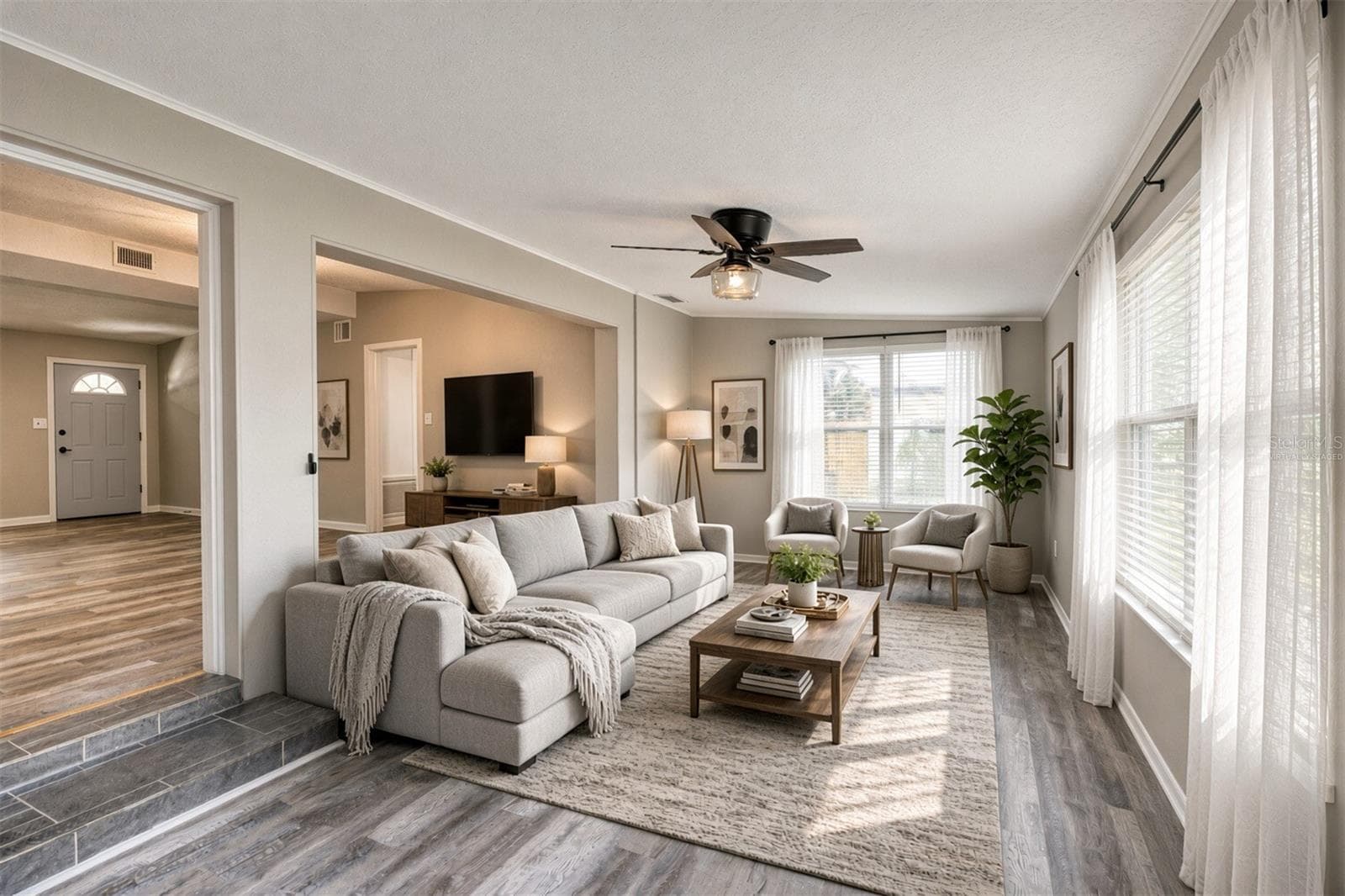 Virtually Staged. Family Room. - 1712 EDMUNDSHIRE RD, ORLANDO