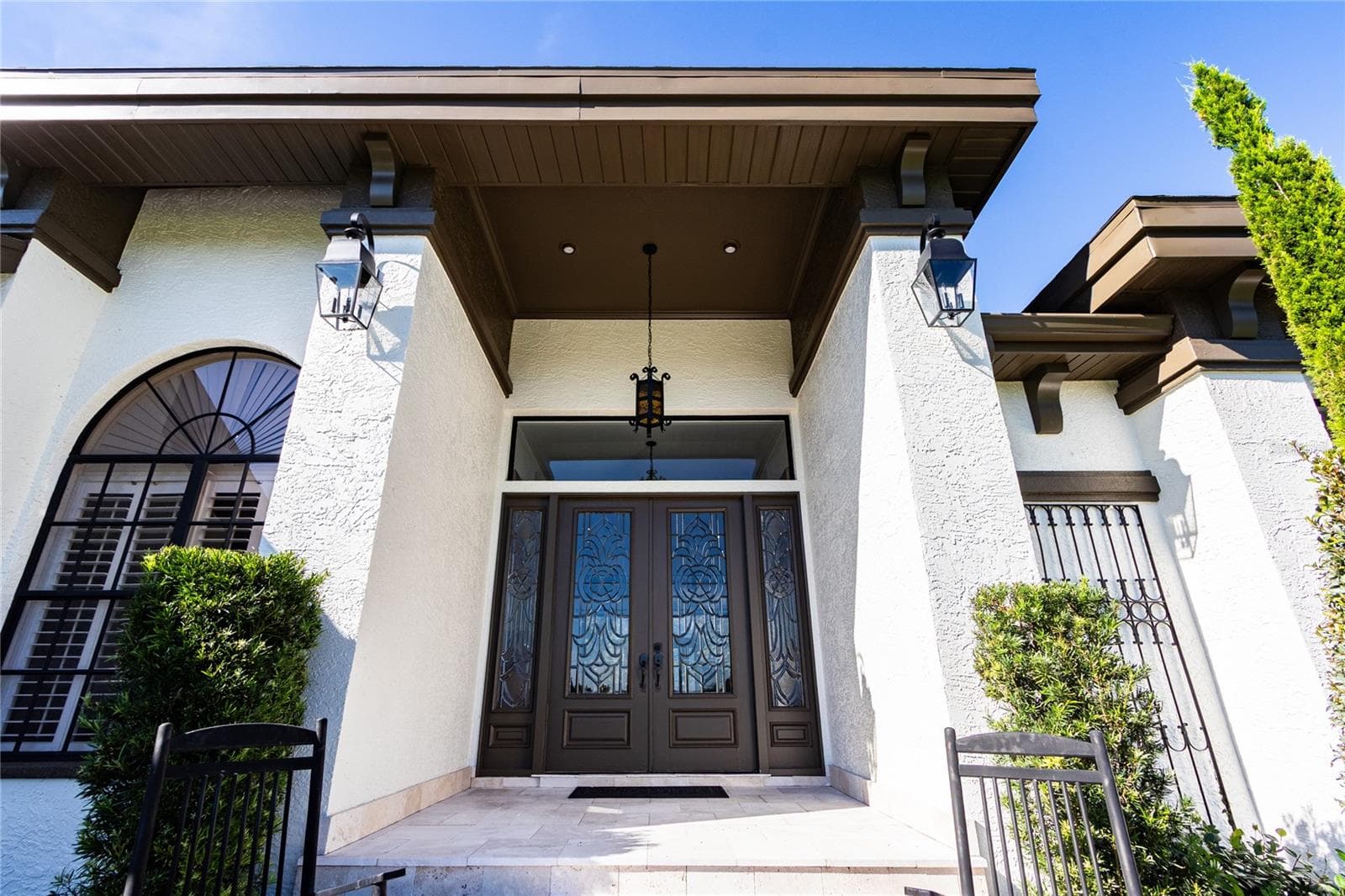 Tall lead beveled double glass doors! - 32305 PASCO RD, SAN ANTONIO