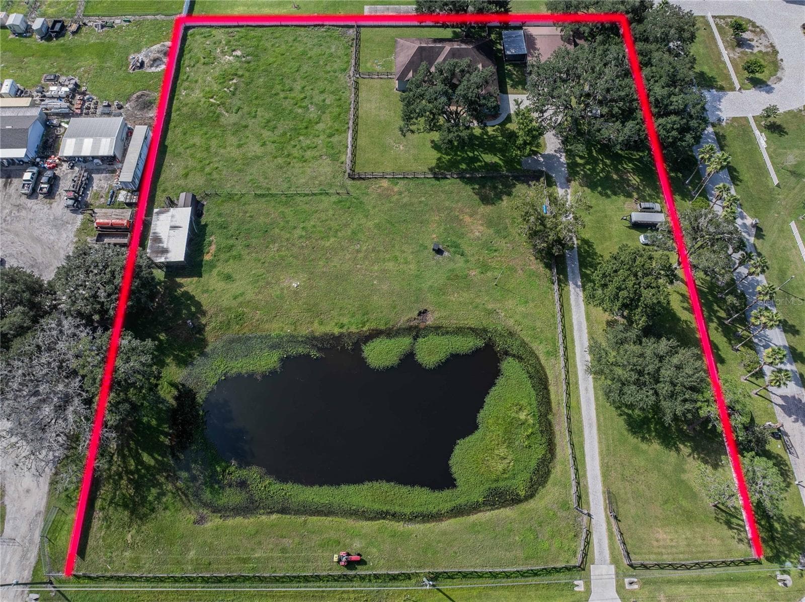 Aerial view of 3.15 acre property - 3910 KNIGHTS STATION RD, LAKELAND